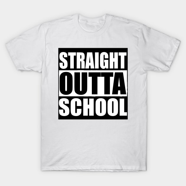 STRAIGHT OUTTA SCHOOL  Quarantine Sticker T-Shirt by PlanetMonkey
